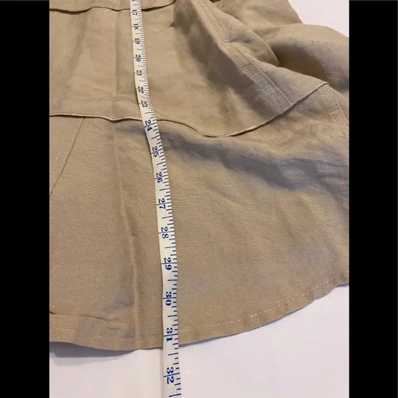 Sandro Patchwork Linen Blend Tan Skirt Sz 14 - Picture 6 of 6
